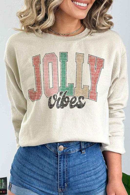 Jolly Christmas Vibes Graphic Sweatshirt