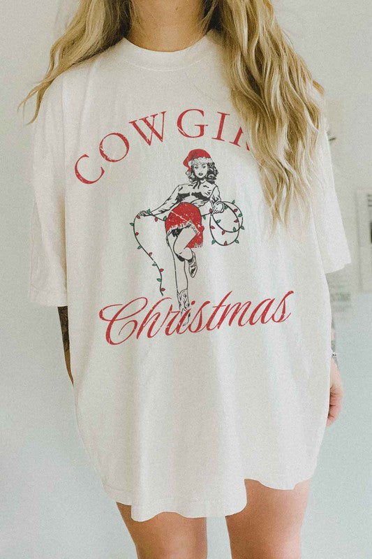 Cowgirl Country Christmas Oversized Graphic Tee - Ivy & Lane