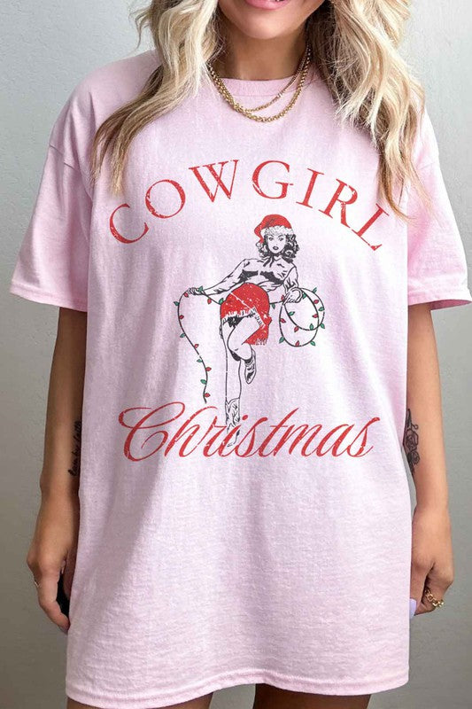 Cowgirl Country Christmas Oversized Graphic Tee - Ivy & Lane