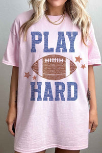 PLAY HARD FOOTBALL OVERSIZED TEE