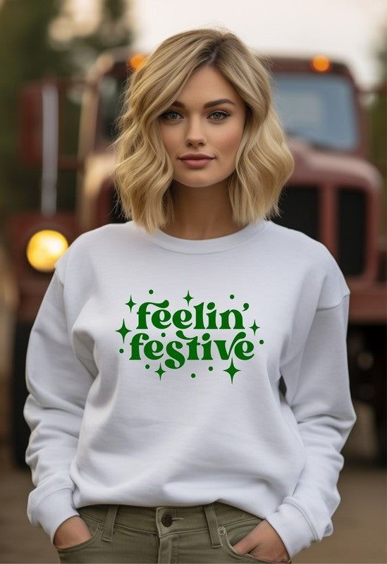 Feelin' Festive Graphic Premium Crew - Ivy & Lane