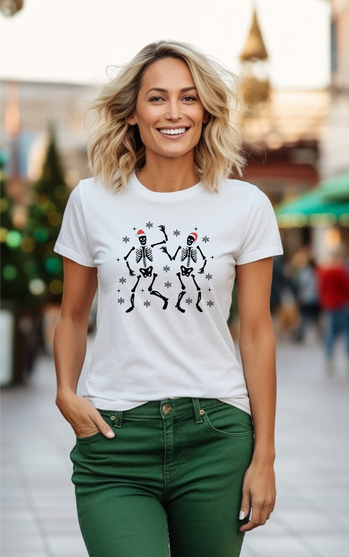 Dancing Christmas Skeletons Graphic Tee - Ivy & Lane