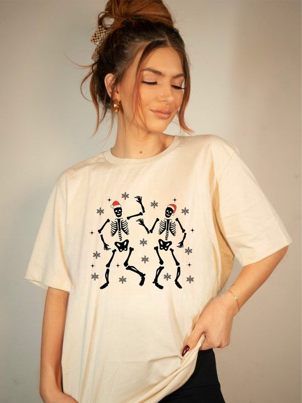 Dancing Christmas Skeletons Graphic Tee - Ivy & Lane