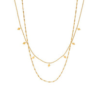 18K gold-plated double fringed necklace