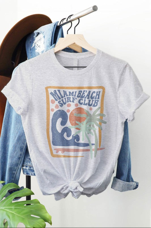 Miami Beach Surf Club Retro Graphic Tee