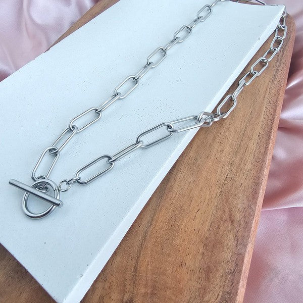 Luxe Silver Chunky Paper Clip Chain - 18in