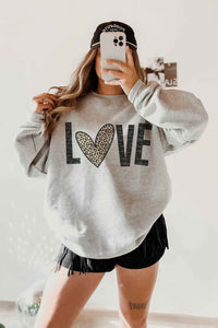 LEOPARD LOVE VALENTINE GRAPHIC SWEATSHIRT