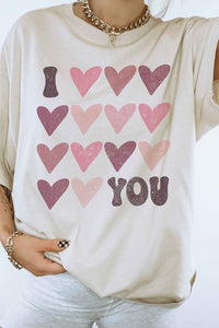 I LOVE YOU VALENTINE GRAPHIC TEE