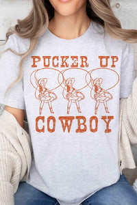 PUCKER UP COWBOY WESTERN COUNTRY OVERSIZED TEE