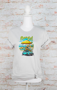 Bare Feet Only Beach Scene Graphic Tee