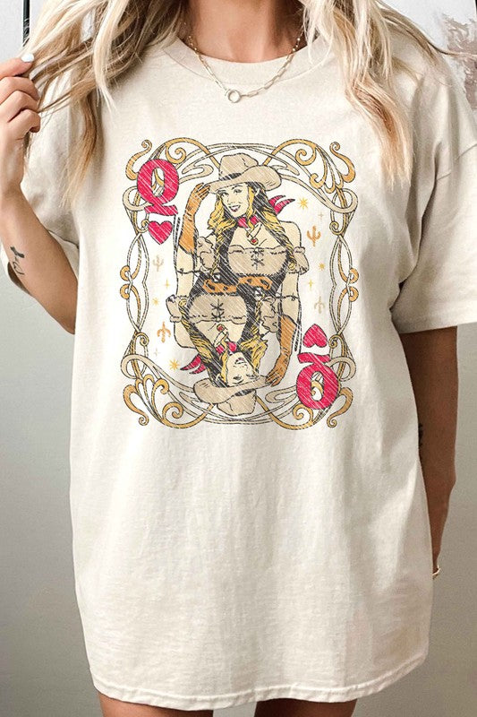 WESTERN QUEEN OF HEARTS OVERSIZED TEE
