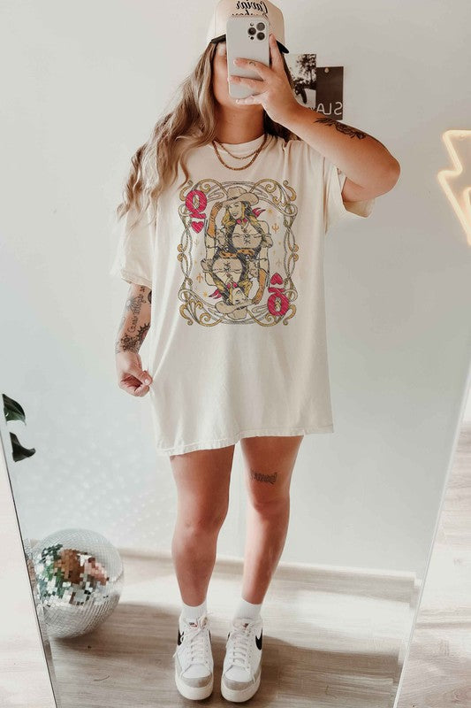 WESTERN QUEEN OF HEARTS OVERSIZED TEE