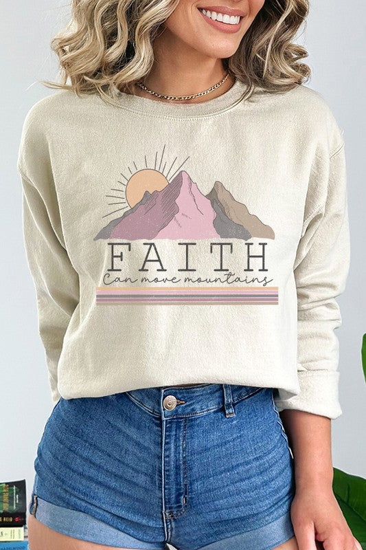 Faith Can Move Mountains Religious Sweatshirt