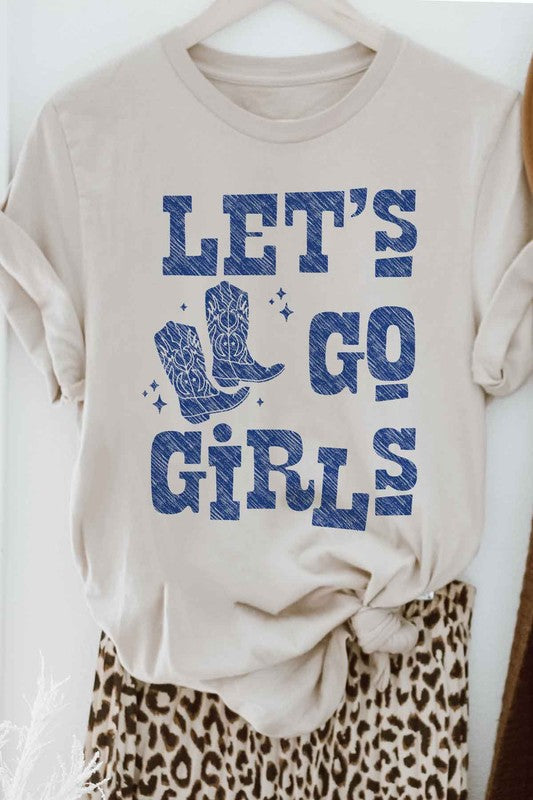 LETS GO GIRLS WESTERN BOOTS GRAPHIC TEE