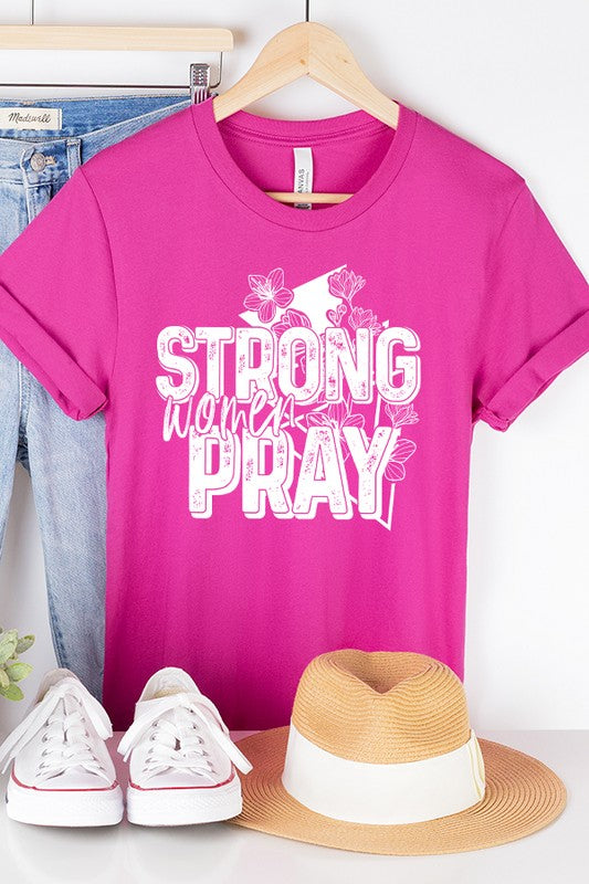 Religious Easter Tee Strong Women Pray