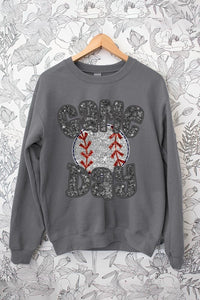 Baseball Game Day Faux Sequins Graphic Sweatshirts