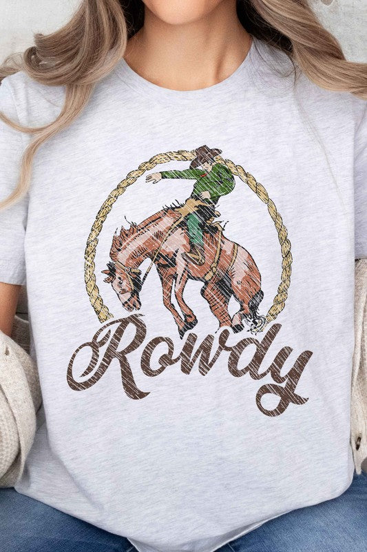 ROWDY COWBOY WESTERN WILD OVERSIZED TEE