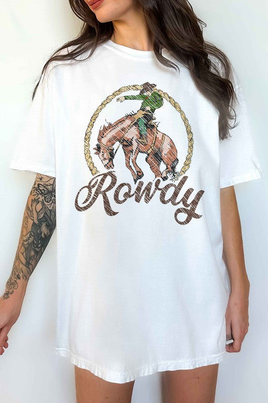 ROWDY COWBOY WESTERN WILD OVERSIZED TEE