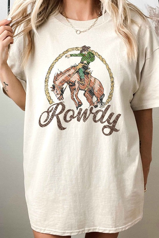 ROWDY COWBOY WESTERN WILD OVERSIZED TEE