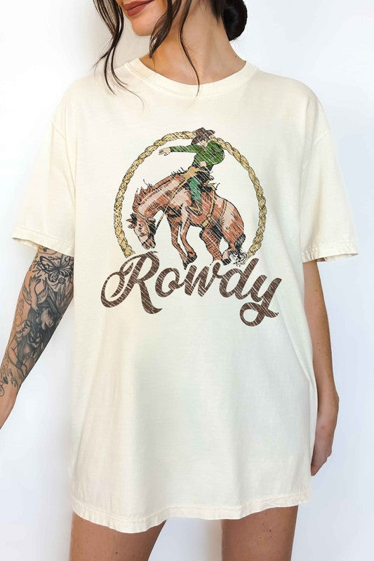 ROWDY COWBOY WESTERN WILD OVERSIZED TEE