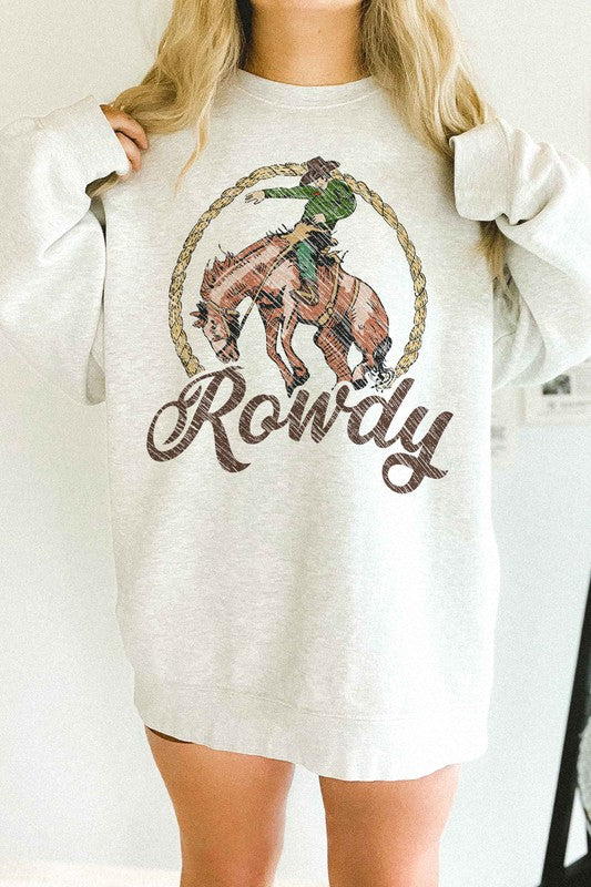 ROWDY COWBOY WESTERN WILD OVERSIZED SWEATSHIRT