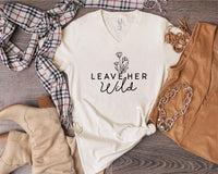 V-Neck Leave Her Wild Graphic Boutique Tee