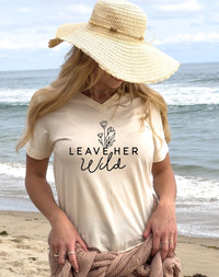 V-Neck Leave Her Wild Graphic Boutique Tee