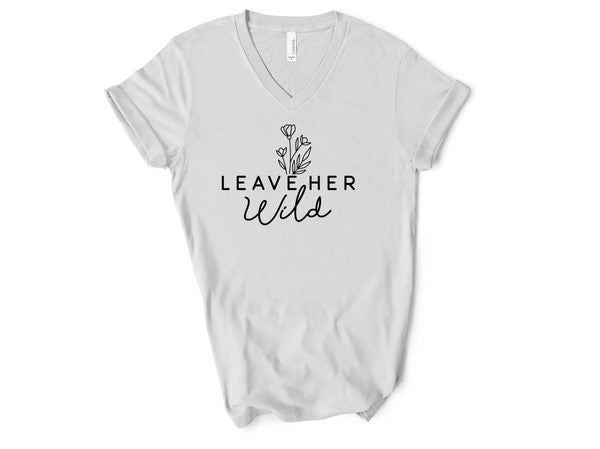 V-Neck Leave Her Wild Graphic Boutique Tee