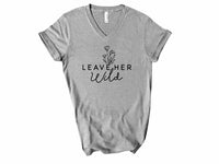 V-Neck Leave Her Wild Graphic Boutique Tee