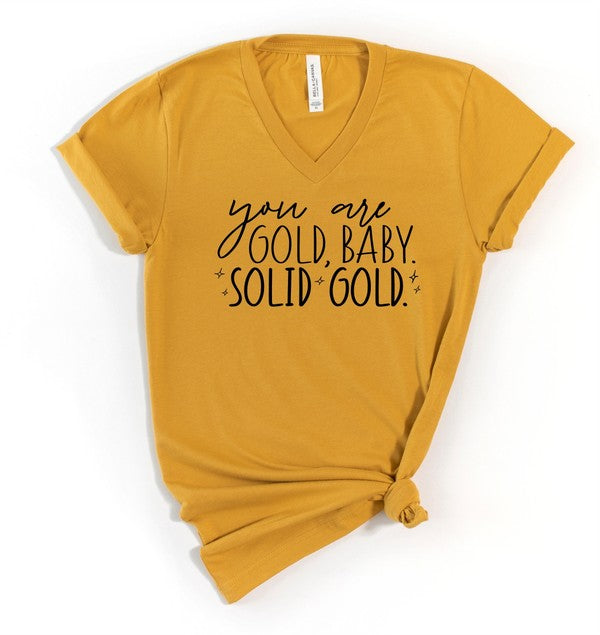 V-Neck You are Gold Graphic Boutique Tee