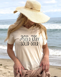 V-Neck You are Gold Graphic Boutique Tee