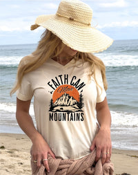 V-Neck Faith Can Move Mountains Boutique Tee