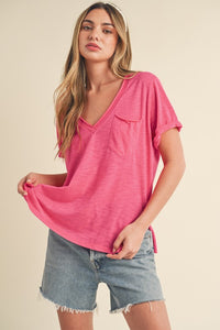 Zoie V-Neck Short Sleeve Top