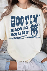 HOOTIN LEADS TO HOLLERIN GRAPHIC TEE