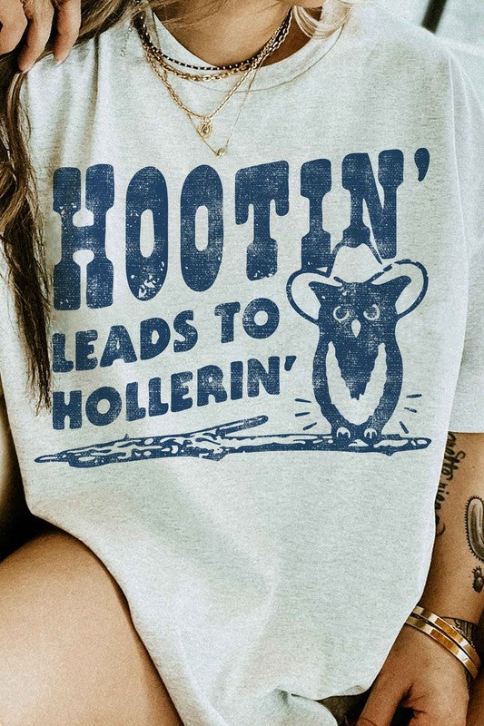 HOOTIN LEADS TO HOLLERIN GRAPHIC TEE