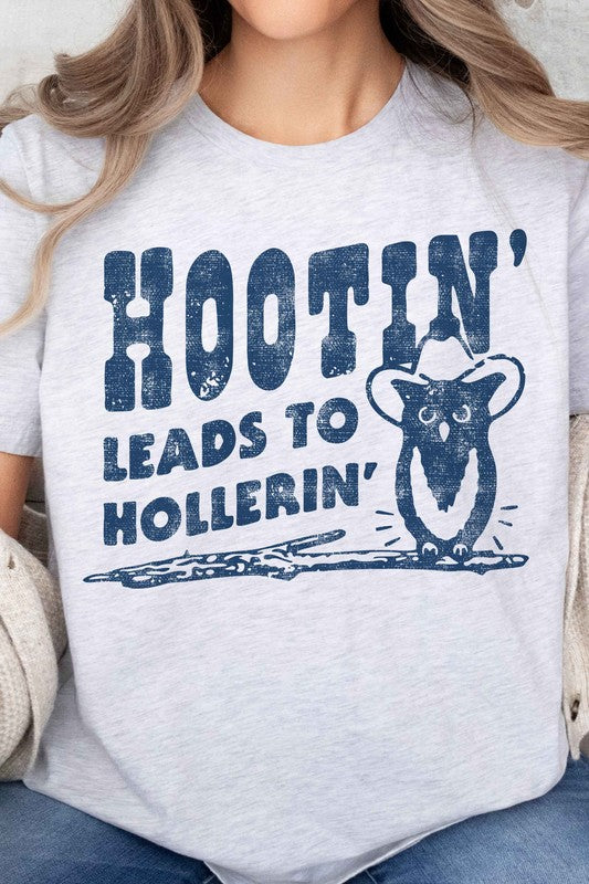 HOOTIN LEADS TO HOLLERIN OVERSIZED TEE