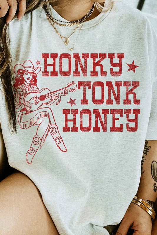 HONKY TONK HONEY WESTERN GRAPHIC TEE