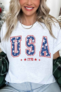 USA 1776 AMERICANA PATRIOTIC OVERSIZED TEE