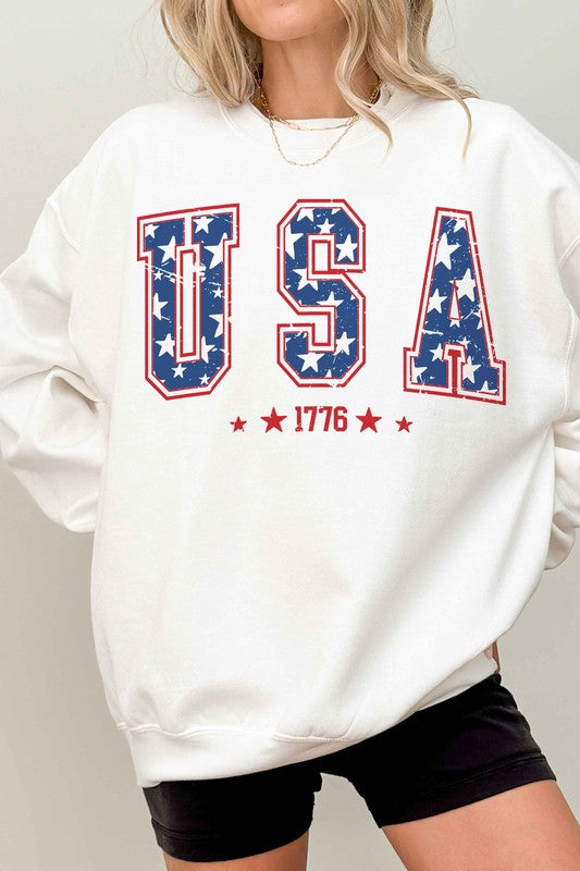 USA 1776 AMERICANA PATRIOTIC OVERSIZED SWEATSHIRT