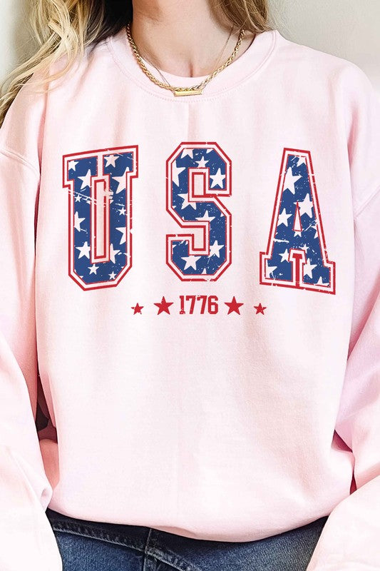 USA 1776 AMERICANA PATRIOTIC OVERSIZED SWEATSHIRT