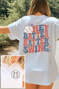 Batter Swing Baseball Front Back Graphic T Shirts