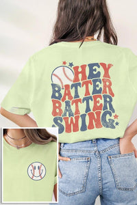 Batter Swing Baseball Front Back Graphic T Shirts