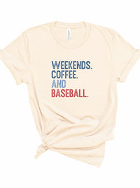 Weekends Coffee and Baseball Graphic Tee