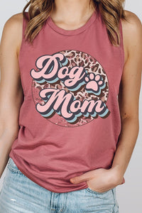 Dog Gifts Dog Mama Leopard Circle Tank Top