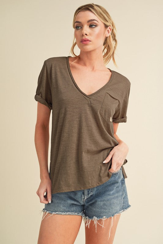 Zoie V-Neck Short Sleeve Top