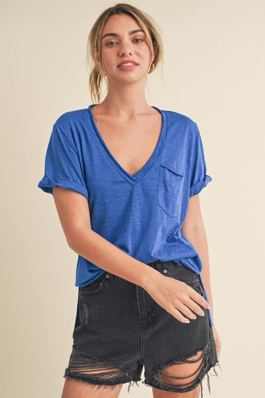 Zoie V-Neck Short Sleeve Top