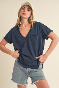 Zoie V-Neck Short Sleeve Top