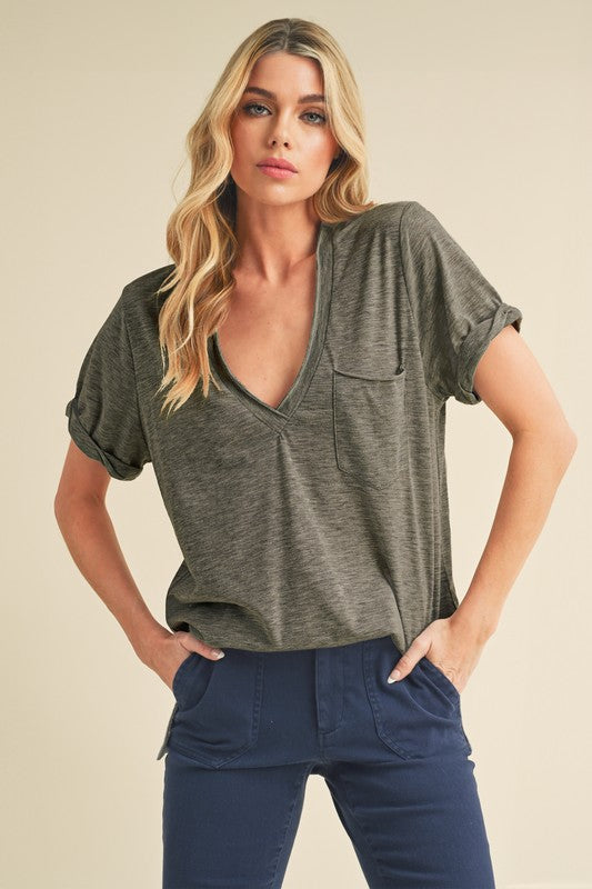 Zoie V-Neck Short Sleeve Top