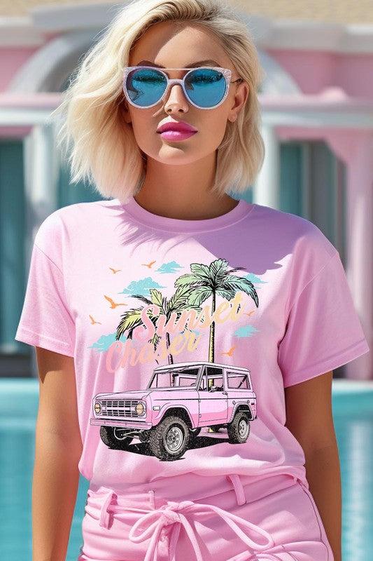 Sunset Chaser Bronco Graphic T Shirts