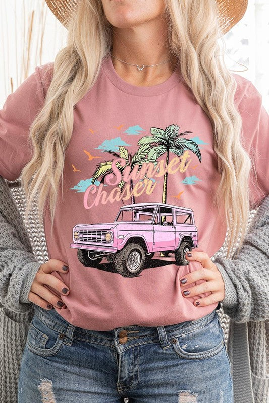 Sunset Chaser Bronco Graphic T Shirts